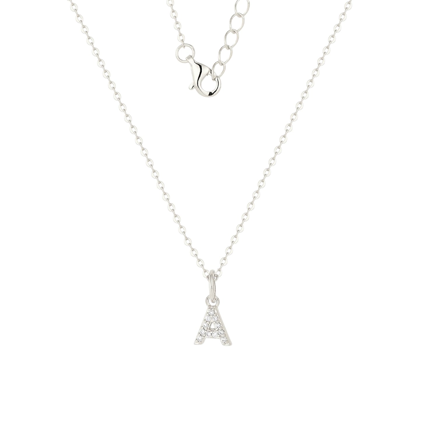 Square Zirconia Necklace - 925 Silver