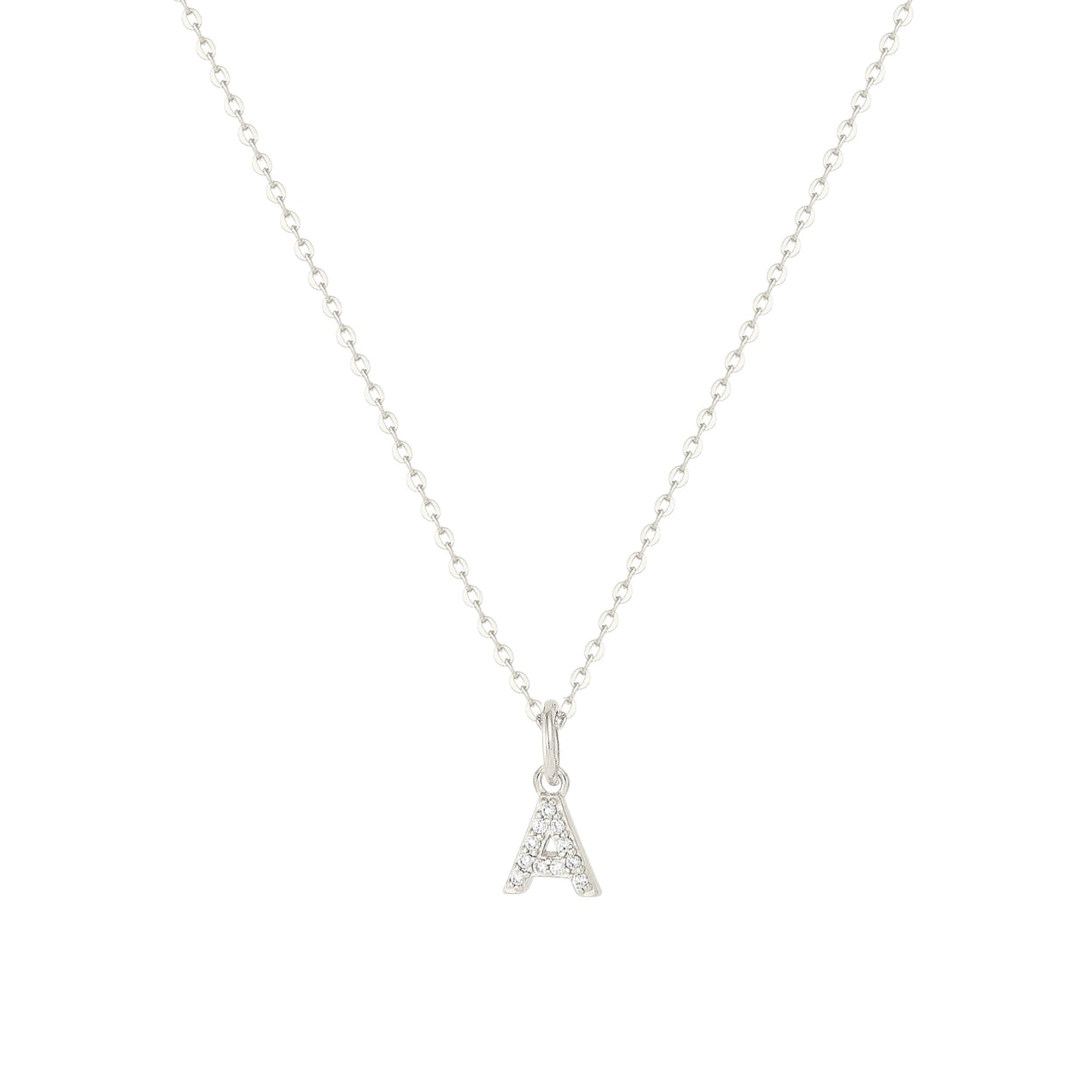 Square Zirconia Necklace - 925 Silver