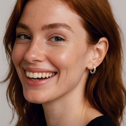 Dainty crystal hoop earrings • Zirconia crystals