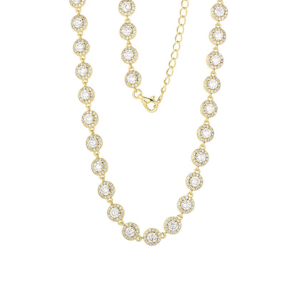 Square Zirconia Necklace - 925 Silver