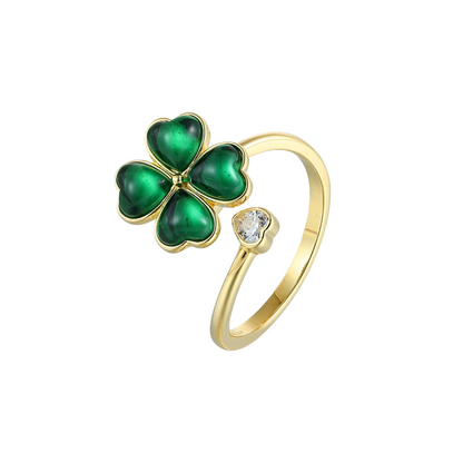 Kleeblatt Zirkonia Steinen Anti-Stress-Ring - 925 Silber