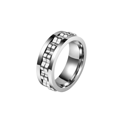 Vielring - Zahnrad Anti-Stress-Ring – Edelstahl - Silber / 49 | ø15.6