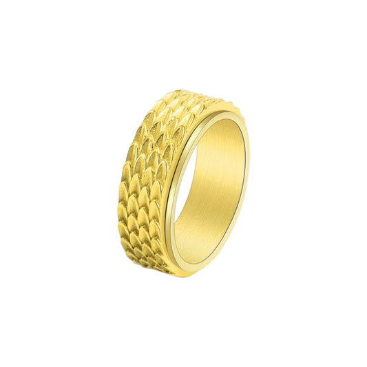 Drachenschuppen Anti-Stress-Ring – Edelstahl