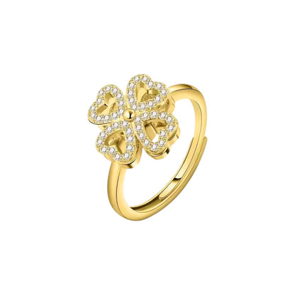 Square ring with zirconia stones - 925 silver