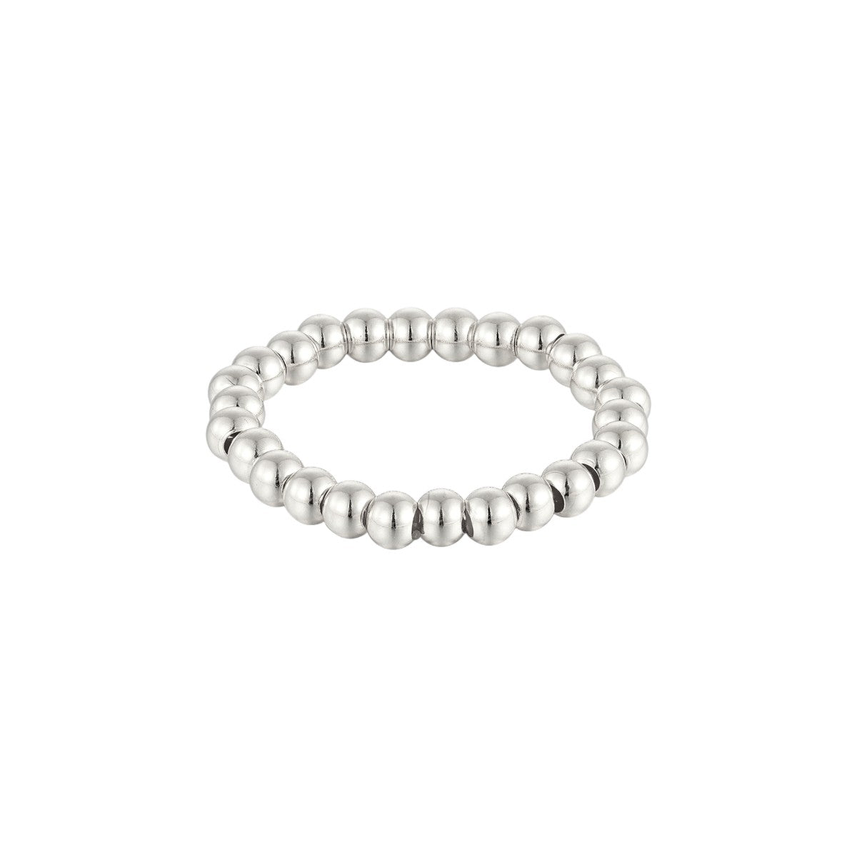 Vielring - Elastischer Kugel Anti-Stress-Ring - Edelstahl / Silber / 49-54