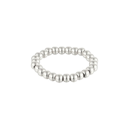 Vielring - Elastischer Kugel Anti-Stress-Ring - Edelstahl / Silber / 49-54