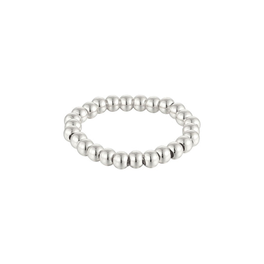 Square ring with zirconia stones - 925 silver