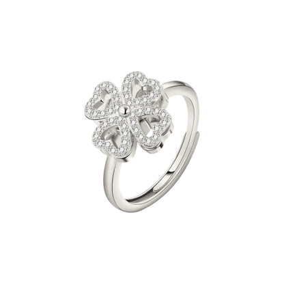 Square ring with zirconia stones - 925 silver