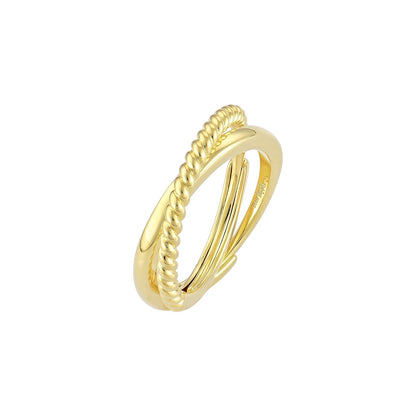 Polierter & gedrehter Anti-Stress-Ring – 925 Silber