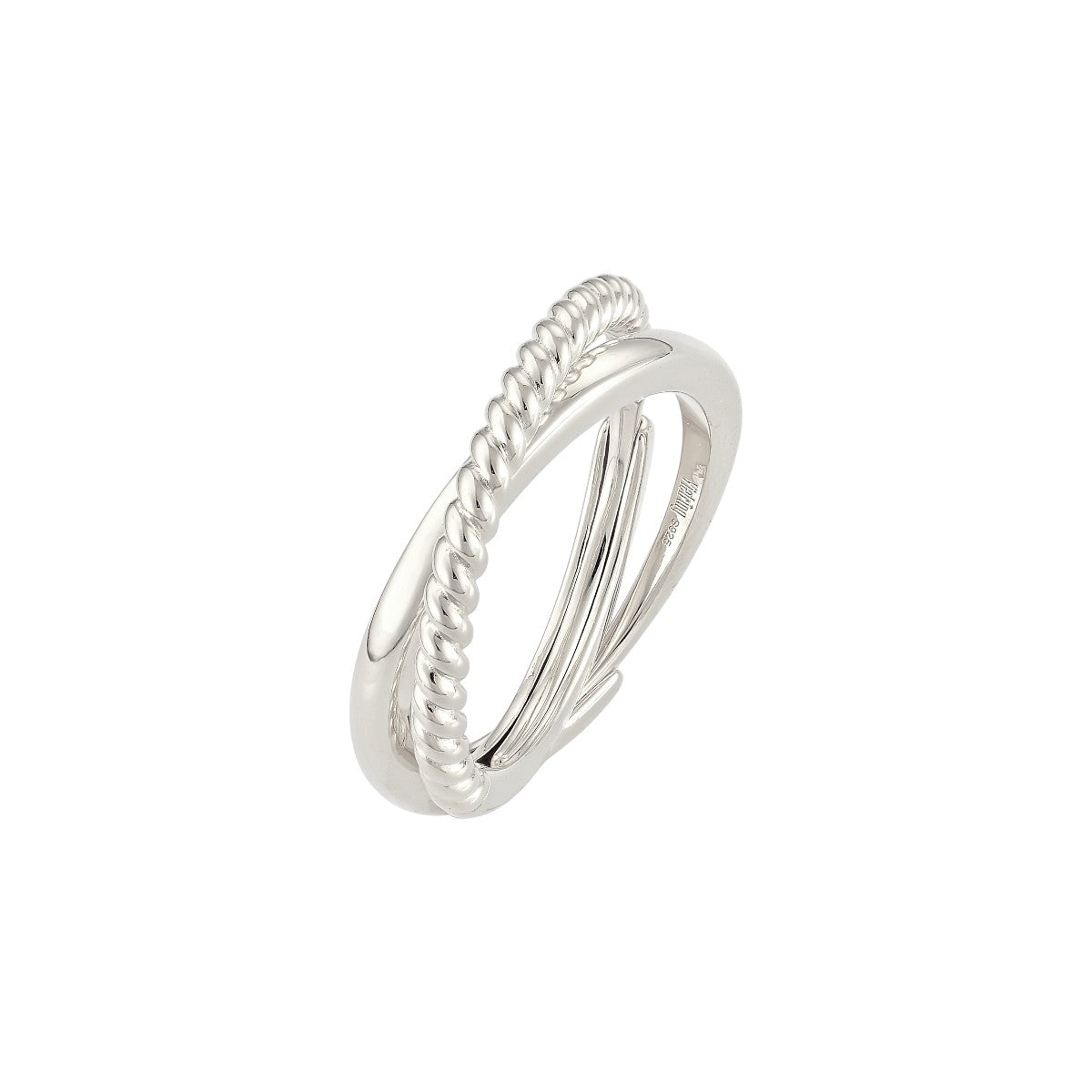 Polierter & gedrehter Anti-Stress-Ring – 925 Silber
