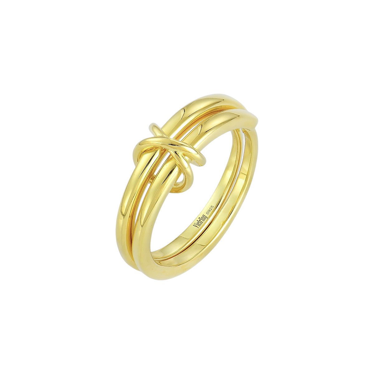 Verschlungener Polierter Anti-Stress-Ring – 925 Silber