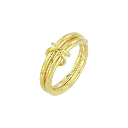 Verschlungener Polierter Anti-Stress-Ring – 925 Silber
