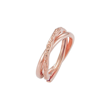 Polierter & gehammerter Anti-Stress-Ring – 925 Silber