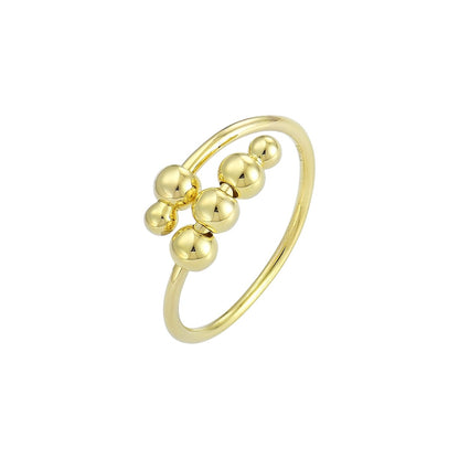 Vielring - Kugel‑Spinner Anti-Stress-Ring – 925 Silber - Gold