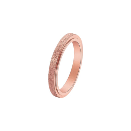 Vielring - Dünner Mattierter Klassischer Anti-Stress-Ring – Edelstahl - Roségold / 49 | ø15.6