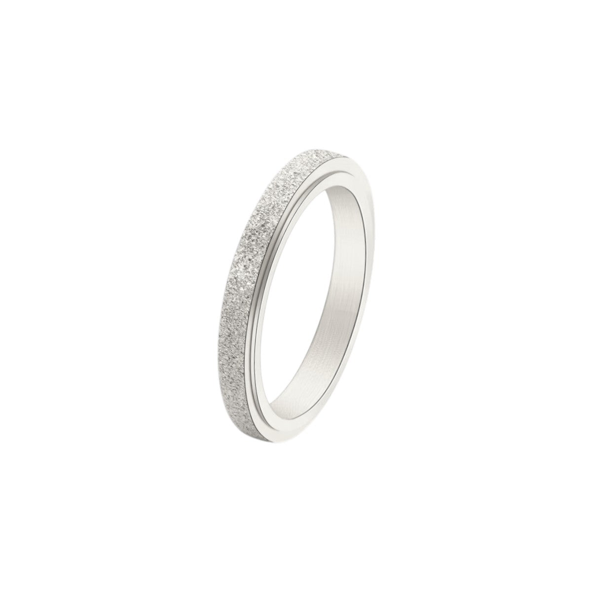 Vielring - Dünner Mattierter Klassischer Anti-Stress-Ring – Edelstahl - Silber / 49 | ø15.6
