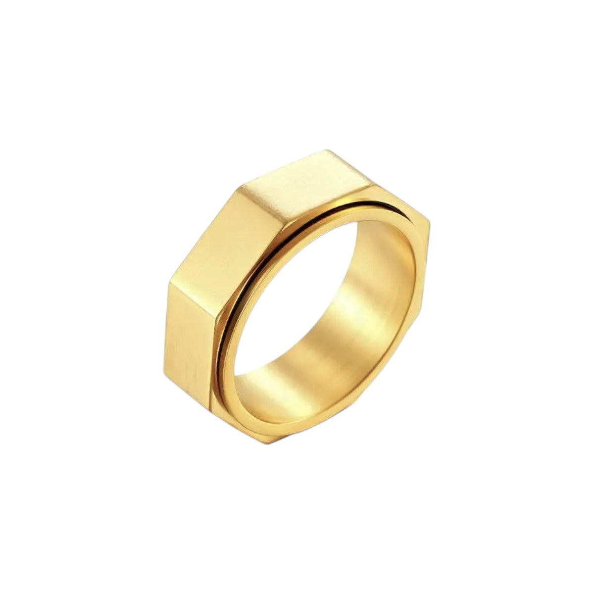 Vielring - Oktagon Anti-Stress-Ring – Edelstahl - Gold / 49 | ø15.6
