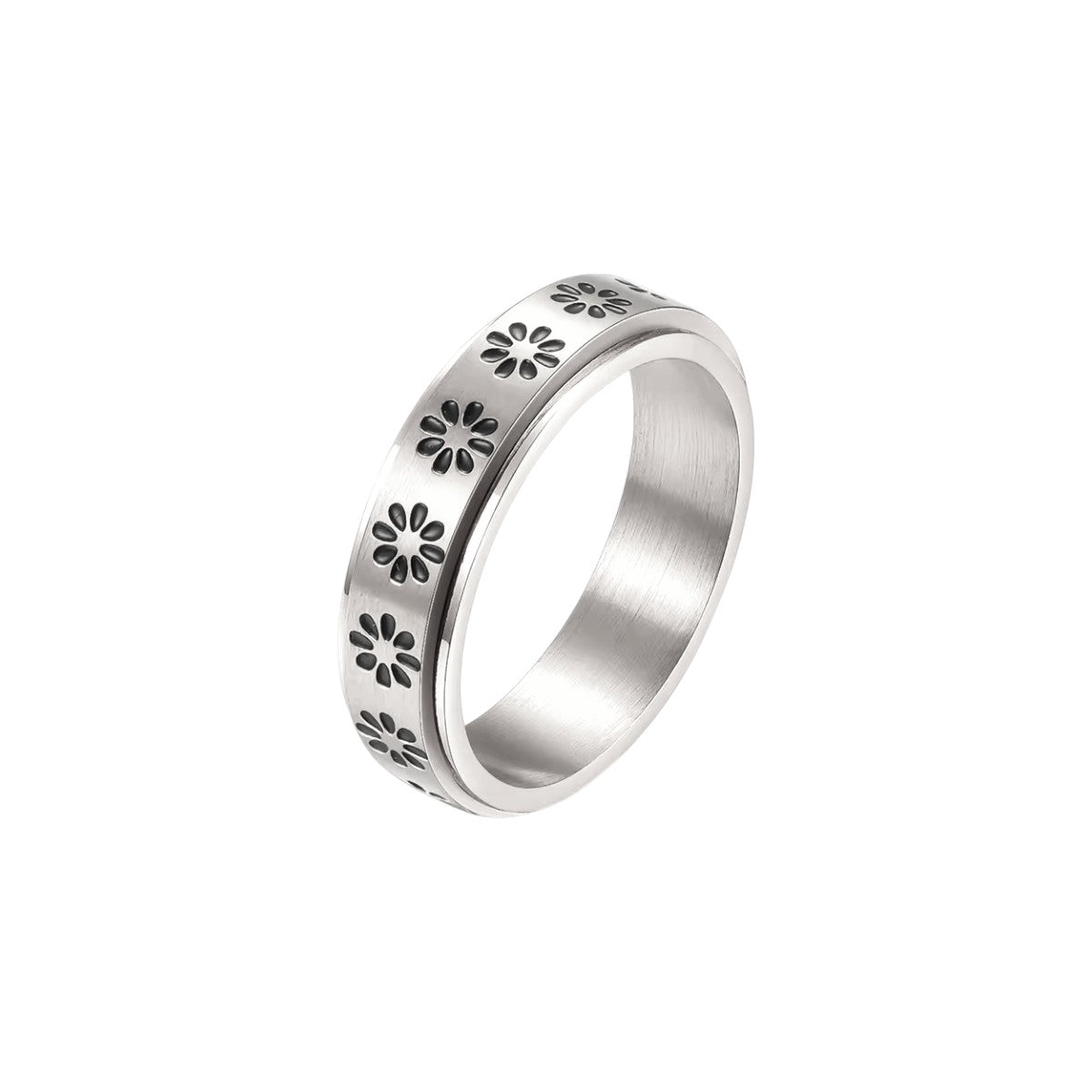 Moon Sun Rotating Ring - Stainless Steel