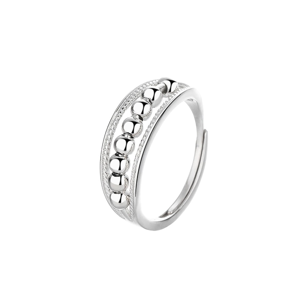 Vielring - Doppelter Zirkonia Anti-Stress-Ring – 925 Sterling Silber - Silber