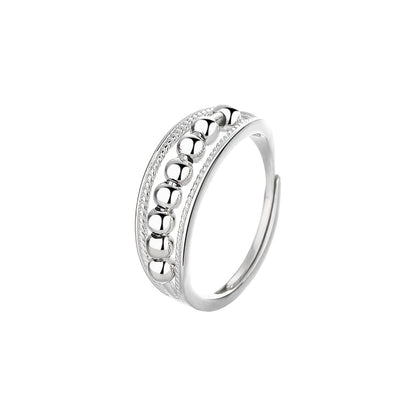 Vielring - Doppelter Zirkonia Anti-Stress-Ring – 925 Sterling Silber - Silber