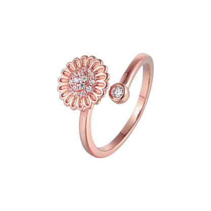 Square ring with zirconia stones - 925 silver