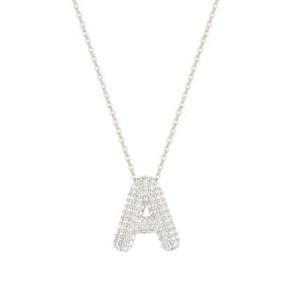 Square Zirconia Necklace - 925 Silver