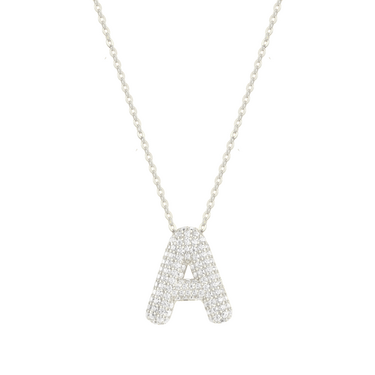 Square Zirconia Necklace - 925 Silver