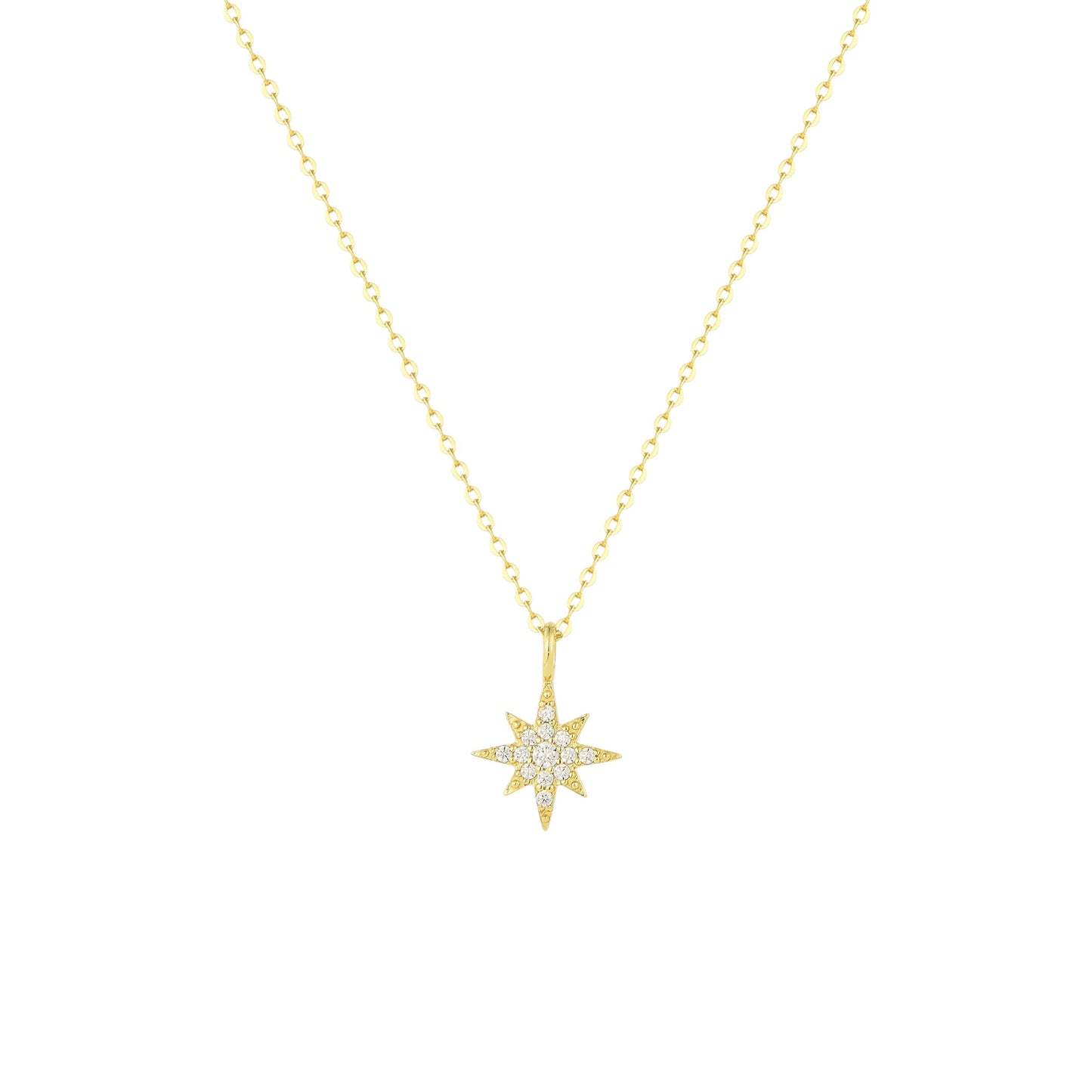 Square Zirconia Necklace - 925 Silver