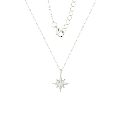 Square Zirconia Necklace - 925 Silver