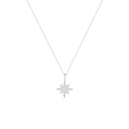 Square Zirconia Necklace - 925 Silver
