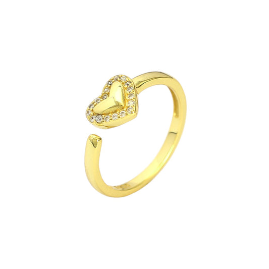 Gold Abstract Ring • 925 Sterling Silver Open Ring
