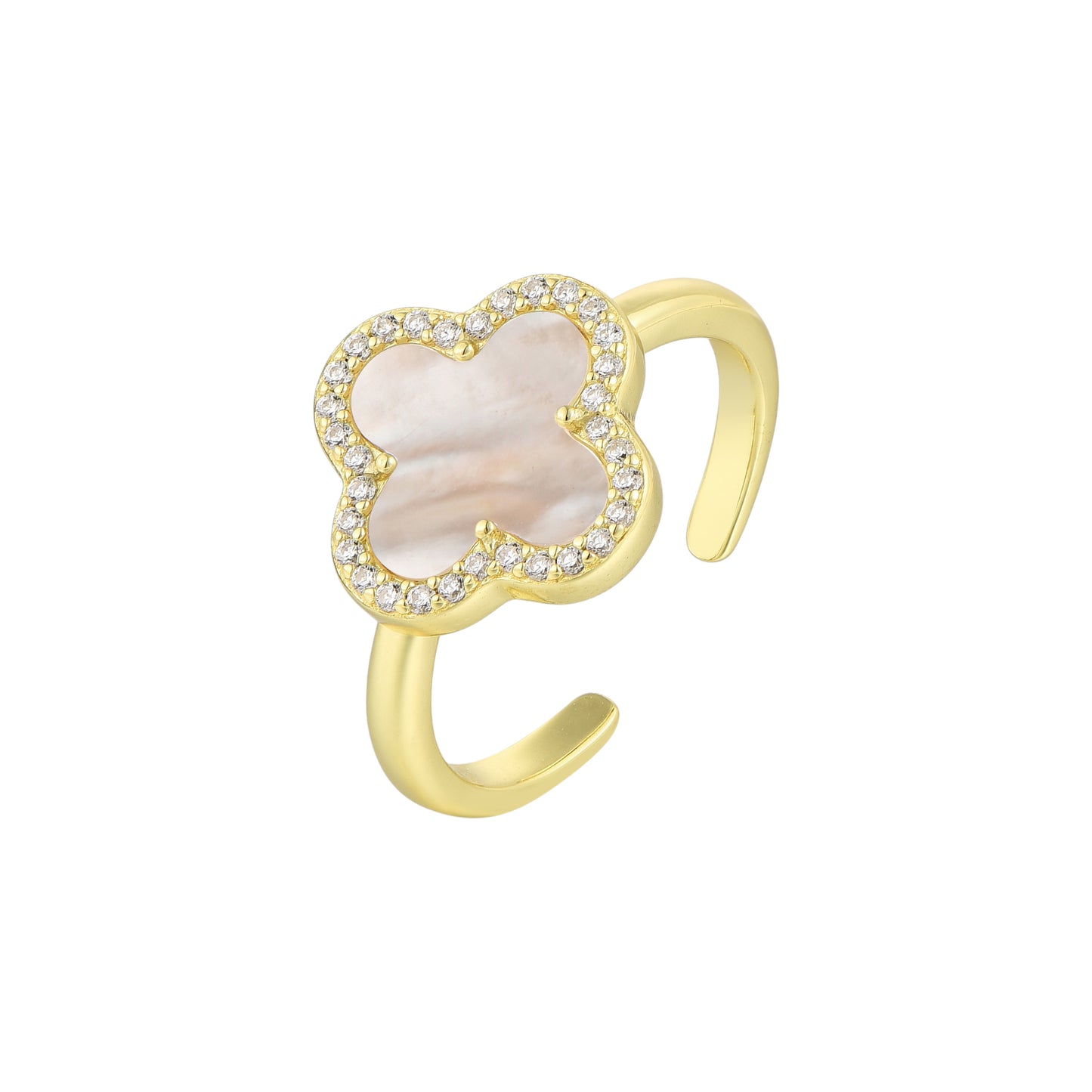 Gold Abstract Ring • 925 Sterling Silver Open Ring