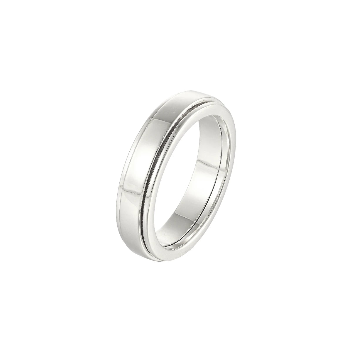 Vielring - Glatter Klassischer Anti-Stress-Ring - Edelstahl / Silber / 49 | ø15.6