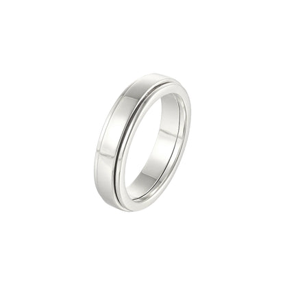 Vielring - Glatter Klassischer Anti-Stress-Ring - Edelstahl / Silber / 49 | ø15.6