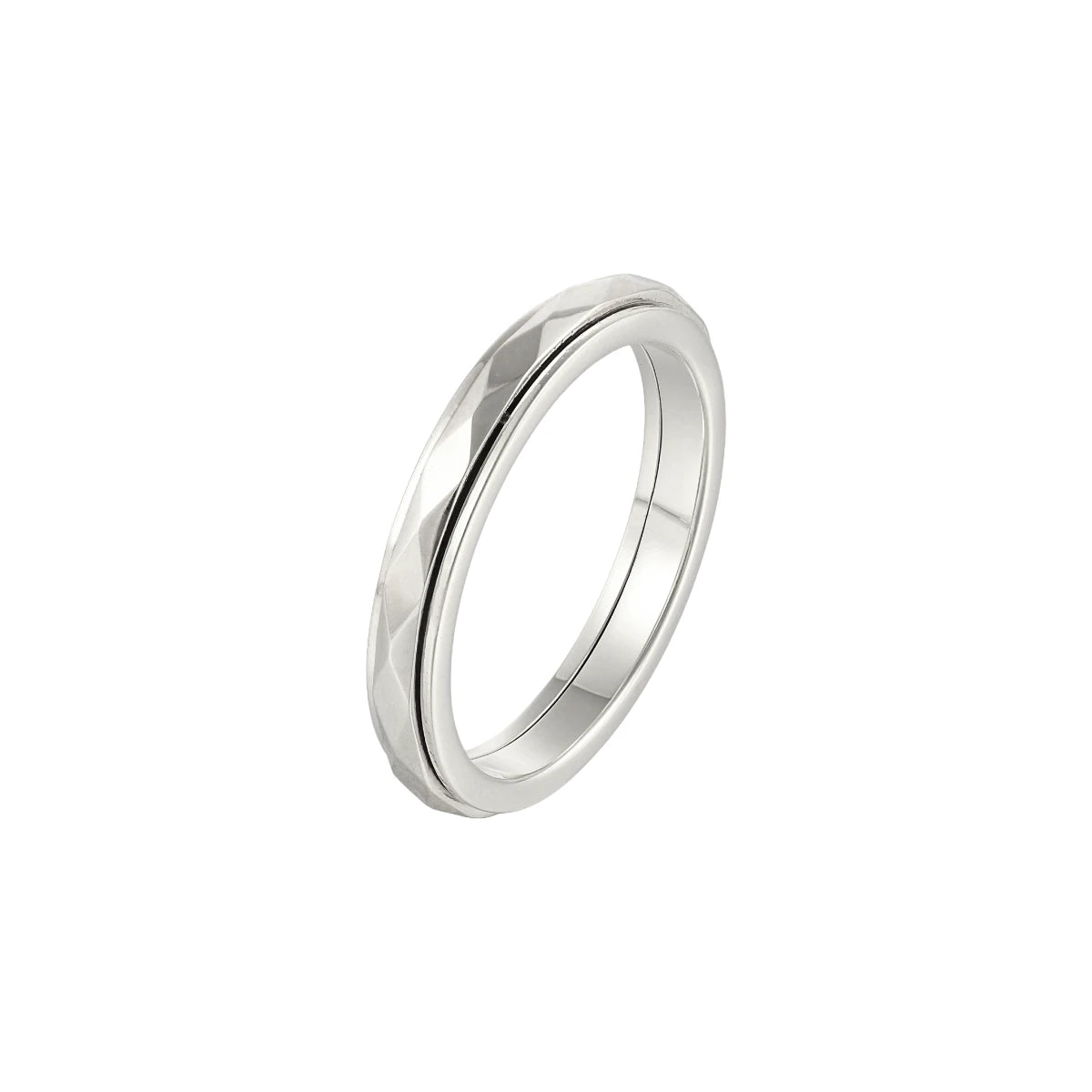 Vielring - Ruhe Anti-Stress-Ring - Edelstahl / Silber / 49 | ø15.6