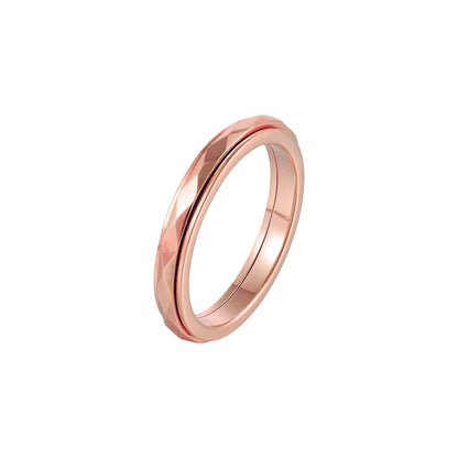 Vielring - Ruhe Anti-Stress-Ring - Edelstahl / Roségold / 49 | ø15.6