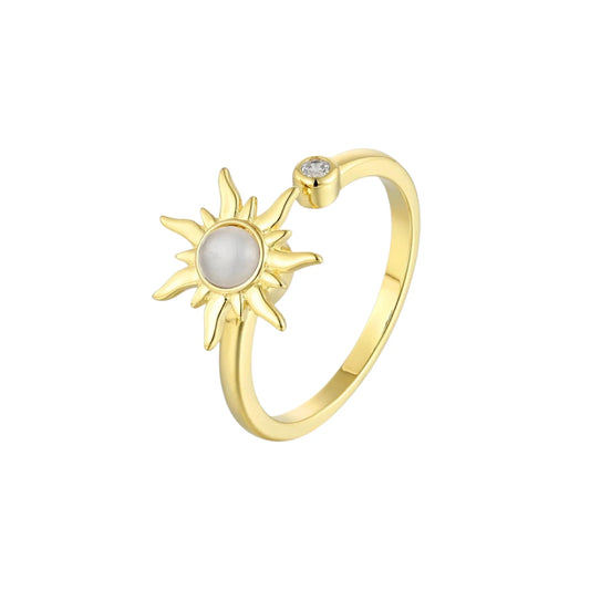 Square ring with zirconia stones - 925 silver