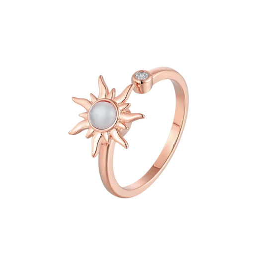 Square ring with zirconia stones - 925 silver
