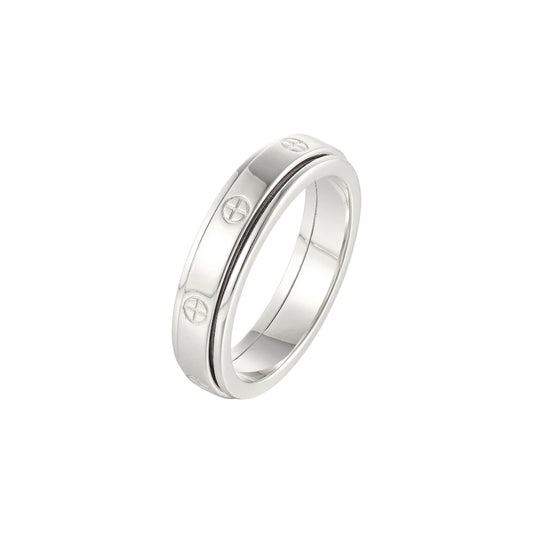 Vielring - Liebes Klassischer Anti-Stress-Ring – 925 Silber - Edelstahl / Silber / 49 | ø15.6