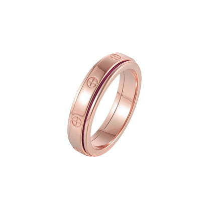 Vielring - Liebes Klassischer Anti-Stress-Ring – 925 Silber - Edelstahl / Roségold / 49 | ø15.6