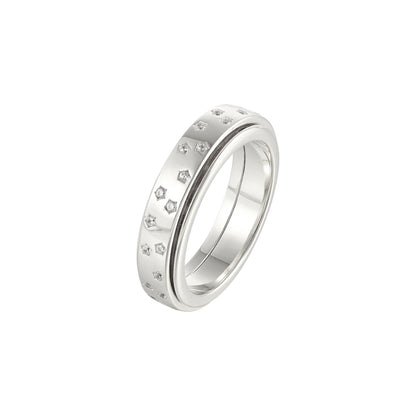 Vielring - Sternen Zirkonia Anti-Stress-Ring - 925 Silber / Silber / 49 | ø15.6
