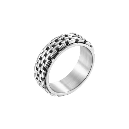 Strukturierter Grid Anti-Stress-Ring – Edelstahl