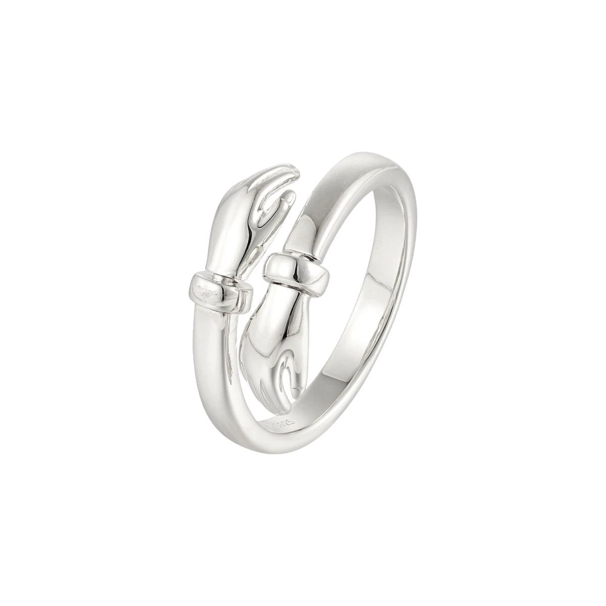 Offener Umarmungsring (Liebe) Anti-Stress-Ring – 925 Silber