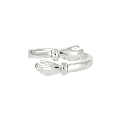 Offener Umarmungsring (Liebe) Anti-Stress-Ring – 925 Silber