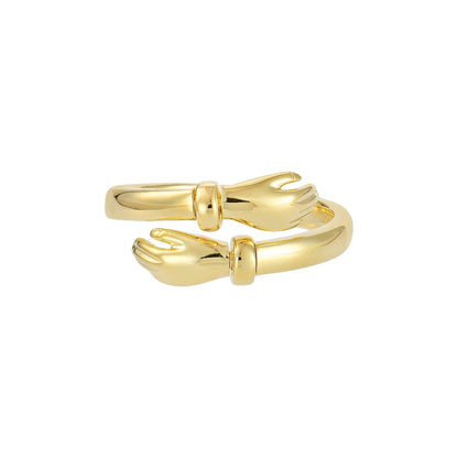 Offener Umarmungsring (Liebe) Anti-Stress-Ring – 925 Silber
