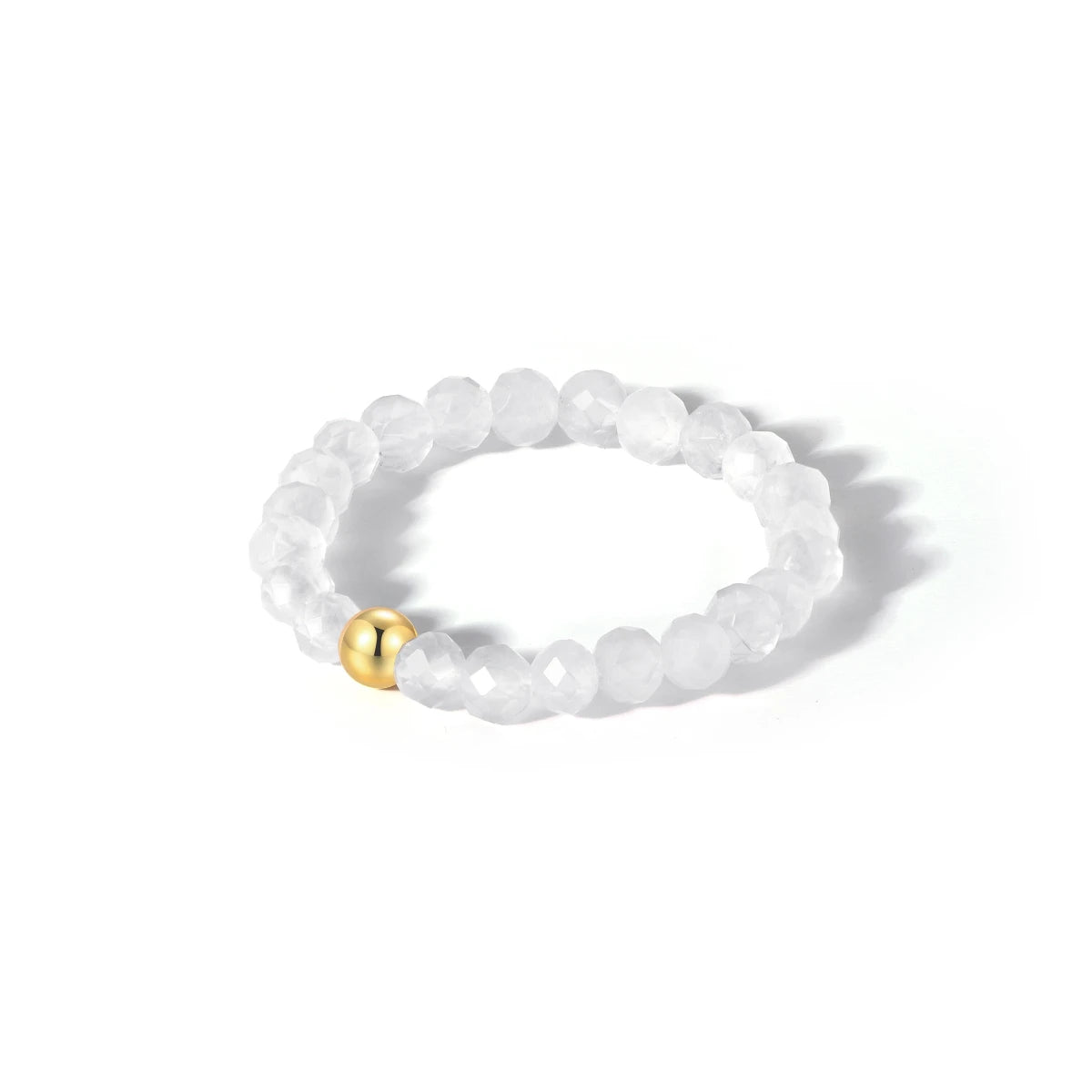 Weißer Naturstein Anti-Stress-Ring – 925 Silber