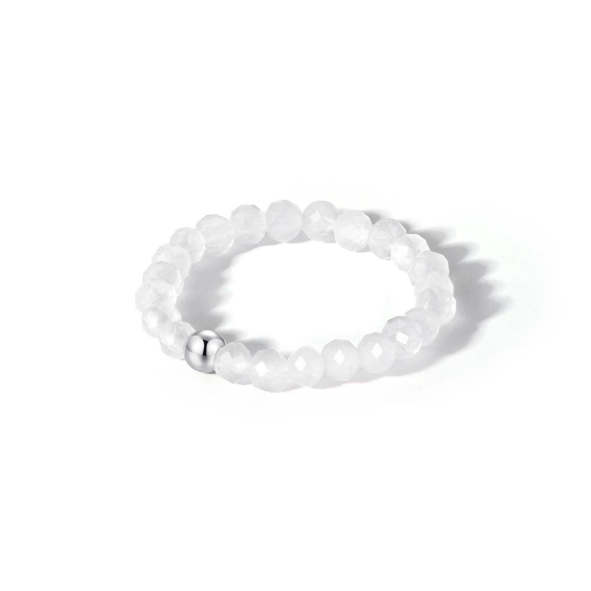 Weißer Naturstein Anti-Stress-Ring – 925 Silber