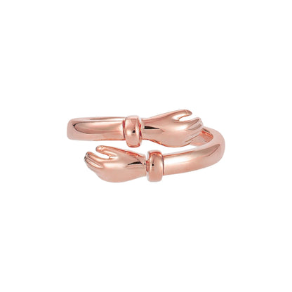 Offener Umarmungsring (Liebe) Anti-Stress-Ring – 925 Silber