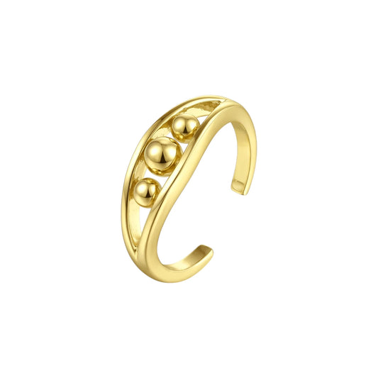 Vielring - Dreier Kugel Anti-Stress-Ring – 925 Silber - Gold