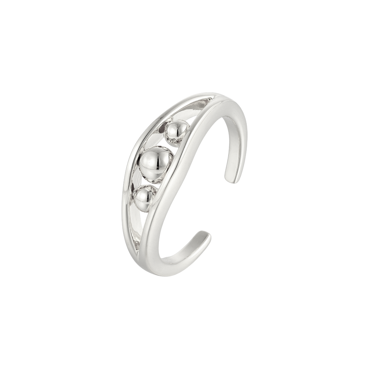 Dreier Kugel Anti-Stress-Ring – 925 Silber